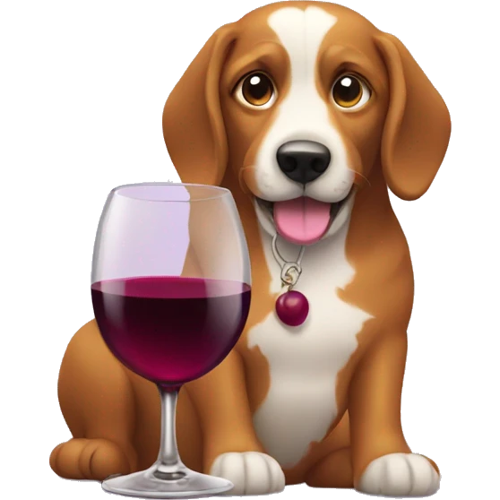 a Dog driking wine emoji