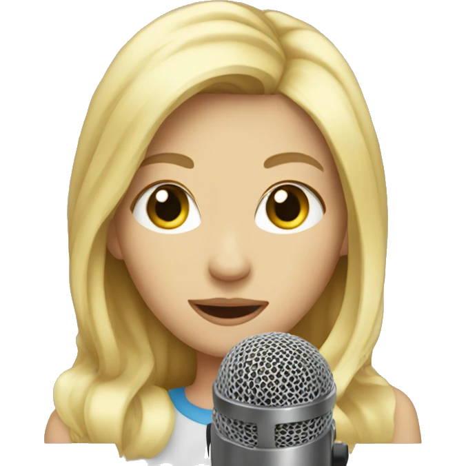Blonde girl with a microphone  emoji