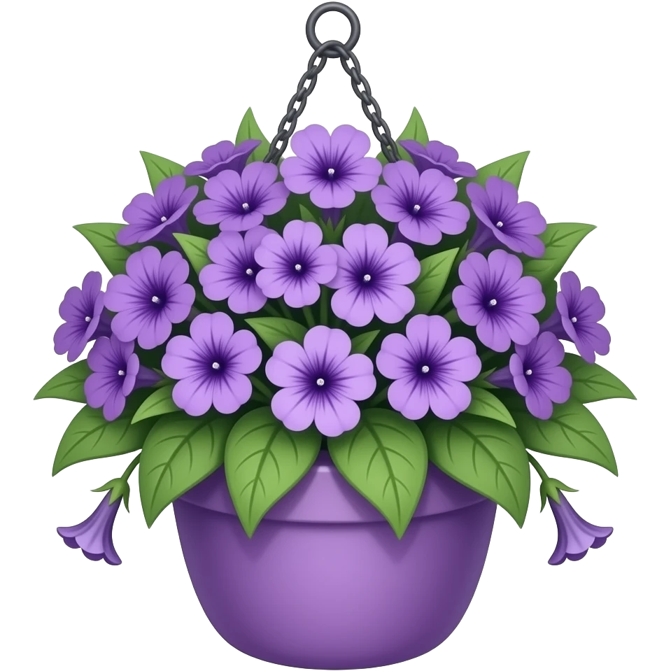 hanging violet flower pot emoji