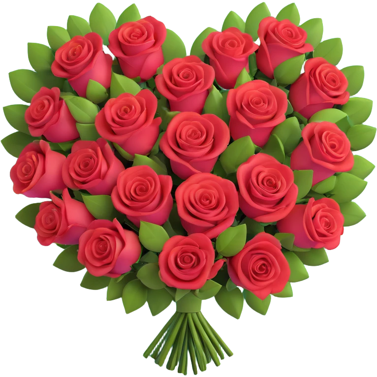 heart-shaped bouquet of red roses emoji