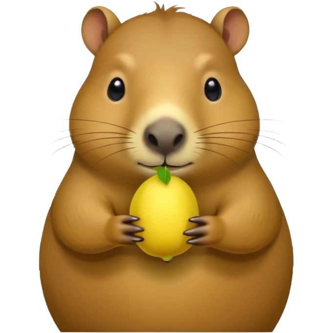 Capybara  holding  lemon emoji
