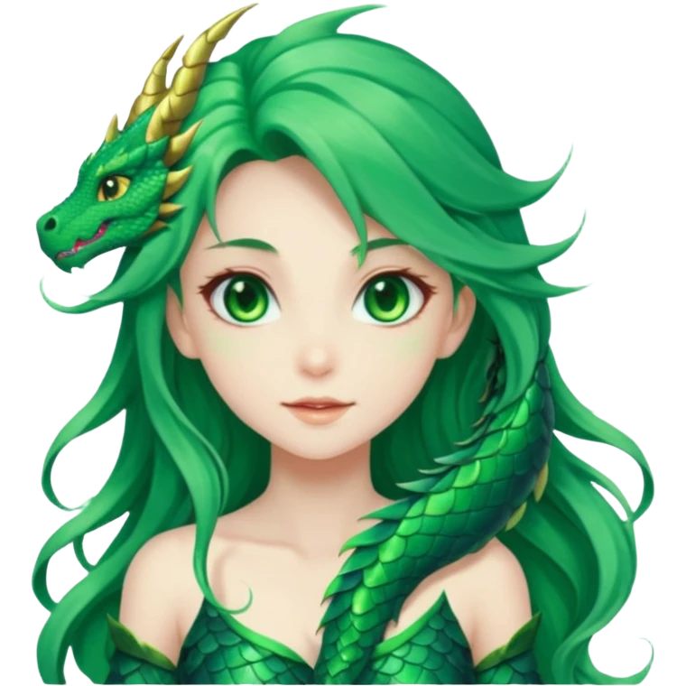 Anime Green DragonGirl She/Her emoji