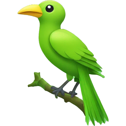Colorful Green Jungle Grass Tree Bird emoji