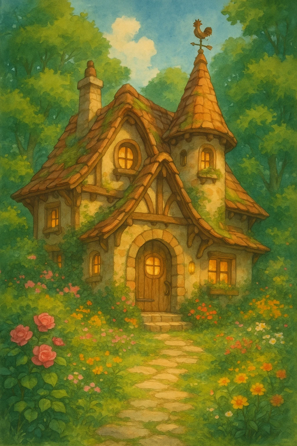 a house in ghibli style emoji