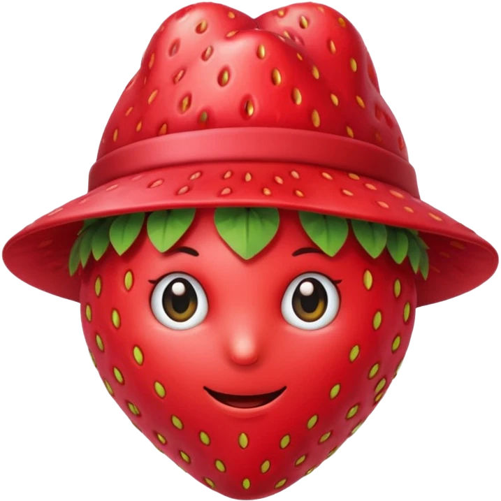 strawberry front the mic with hat emoji