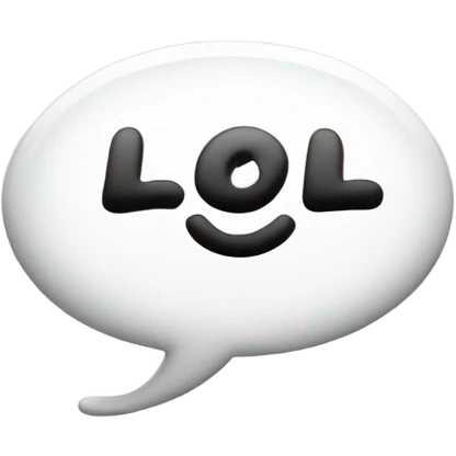 White word bubble with “lol” inside emoji