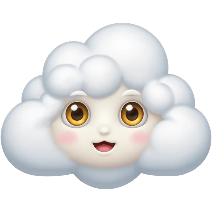 cute White Cloud, eyes, big emoji