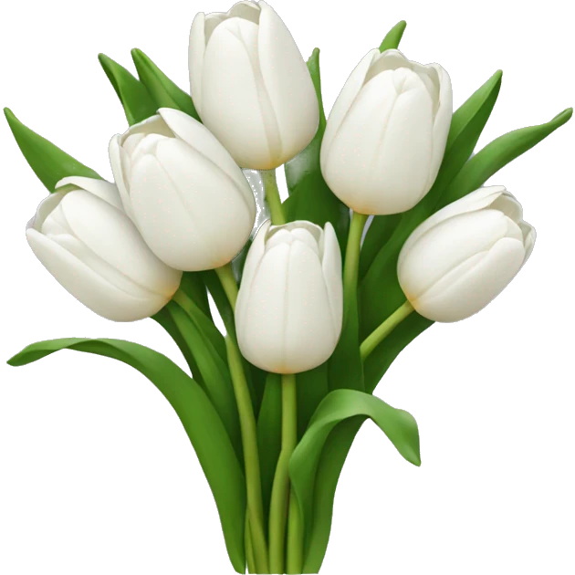 white tulip bouquet  emoji