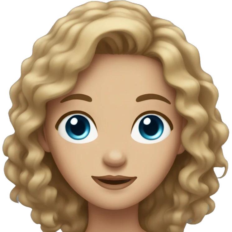 A Girl With grey/blue eyes and light Brown Wavy hair  emoji
