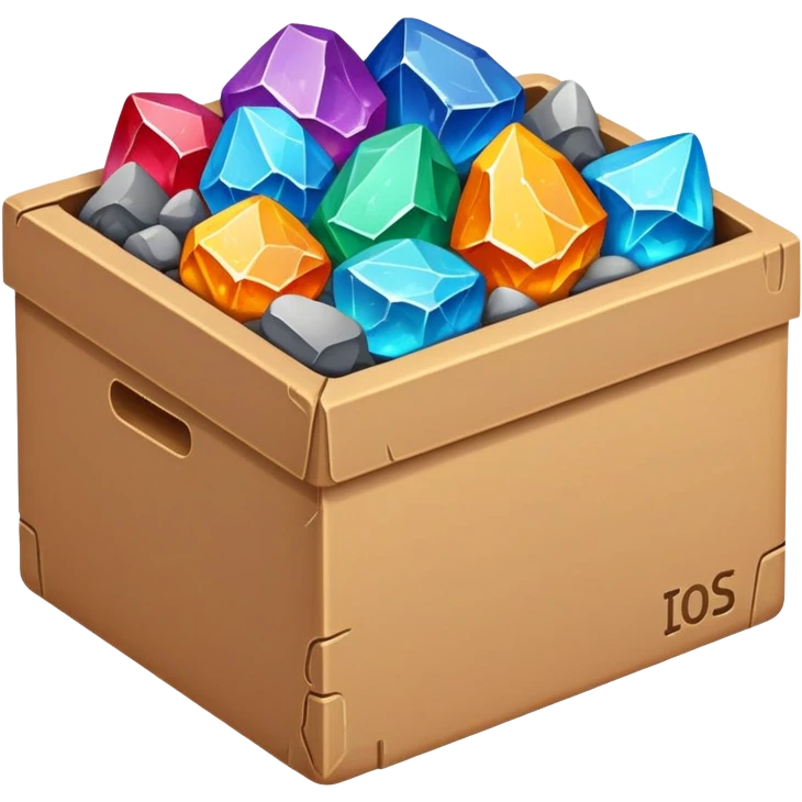 cardboard box full of valuable mineral ores emoji