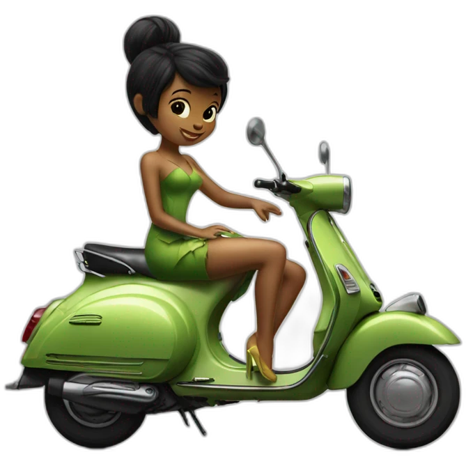 black vespa and tinkerbell emoji