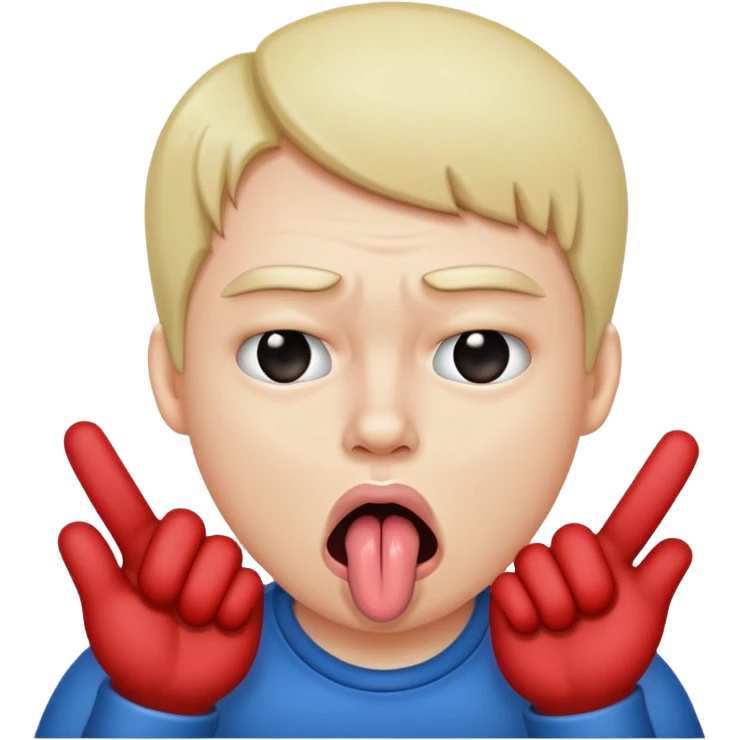 Quelqu’un ou quelque chose de bizarre qui tire la langue en tirant ses joue avec ses doits en mode t’a trop le seum emoji