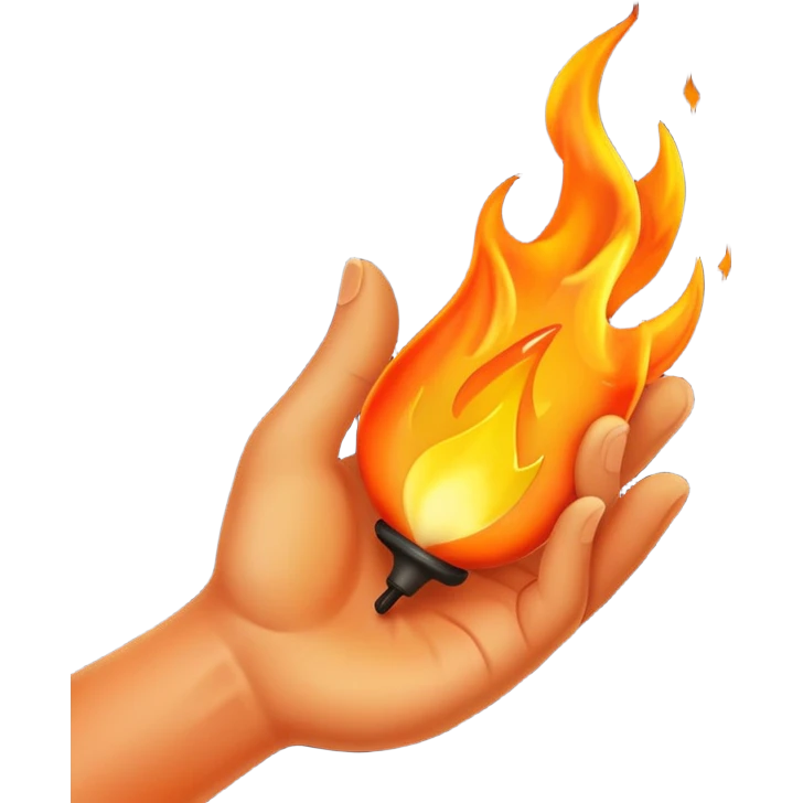 Hand holding flame  emoji