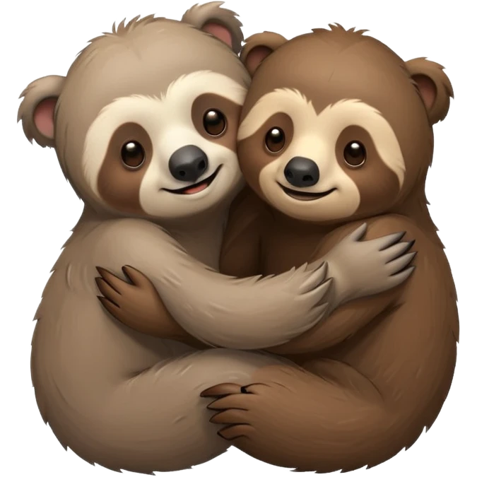 a sloth and a bear hugging emoji
