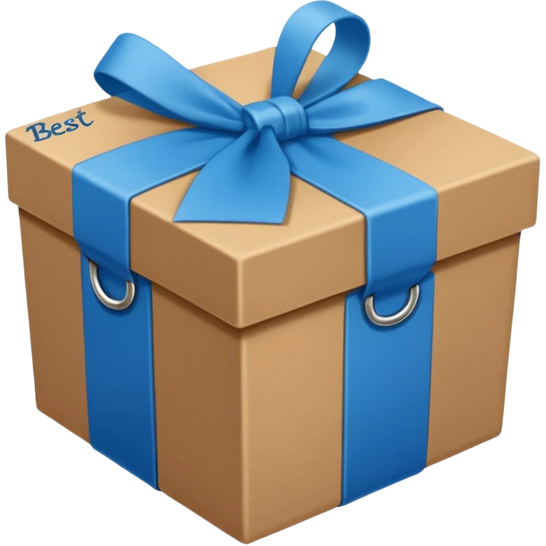 Blue box with the words ‘Best Kept’ written on it in cursive  emoji