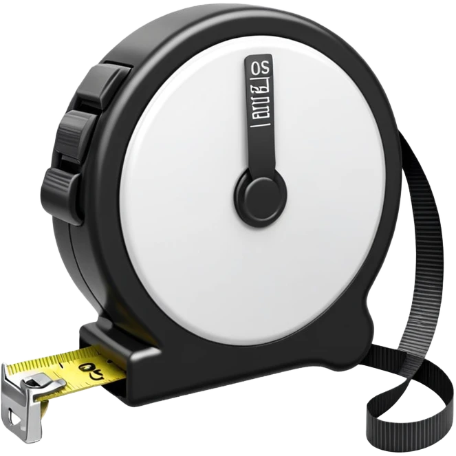 Black and white tape measure emoji