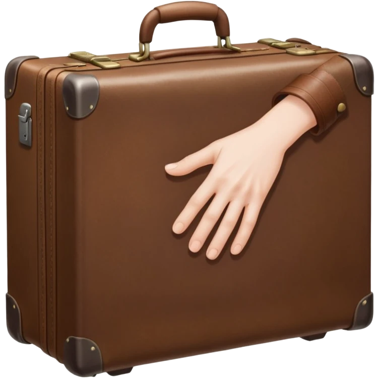 Suitcase with a hand sticking out emoji
