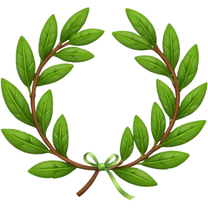 A flower laurel wreath with thicker leaves. emoji