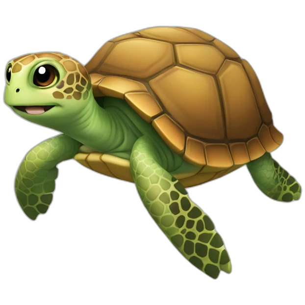 Chat sur une tortue emoji