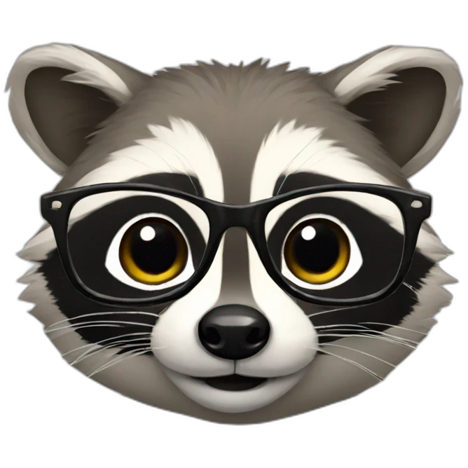 raccoon with glasses emoji