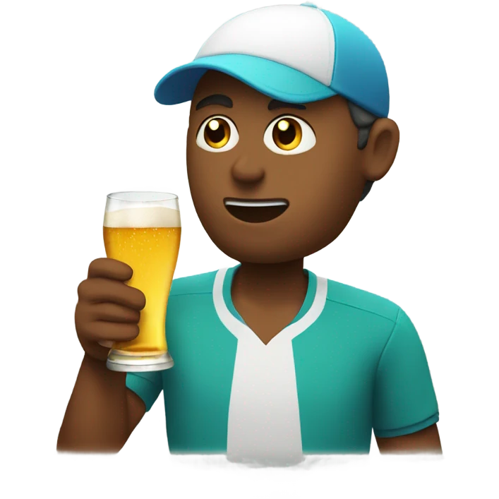 Tennis player drinking beers emoji