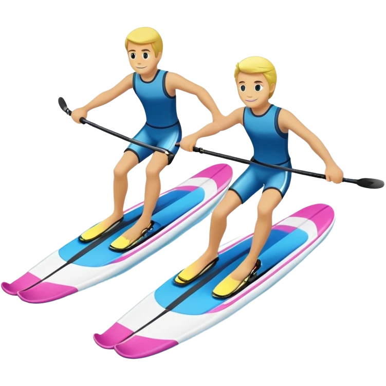 A pair of water skis in close-up glide through the water without a human emoji