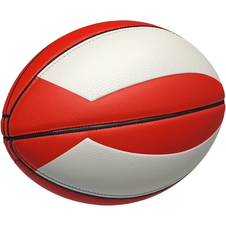 australian rules football ball with equal sized horizontal black, red, white, stripes emoji