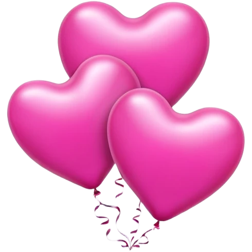 Bright pink balloon hearts  emoji