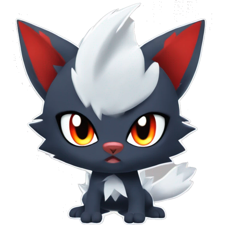 Edgy Cool Kawaii Litten-Absol-Zorua-Zangoose-Pokémon Full Body emoji