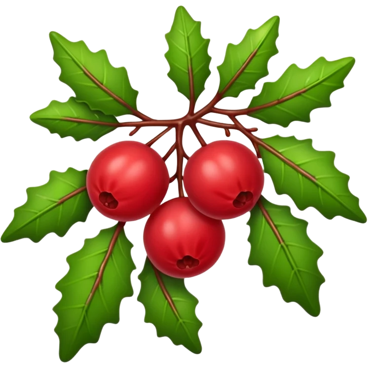 red christmas mistletoe emoji