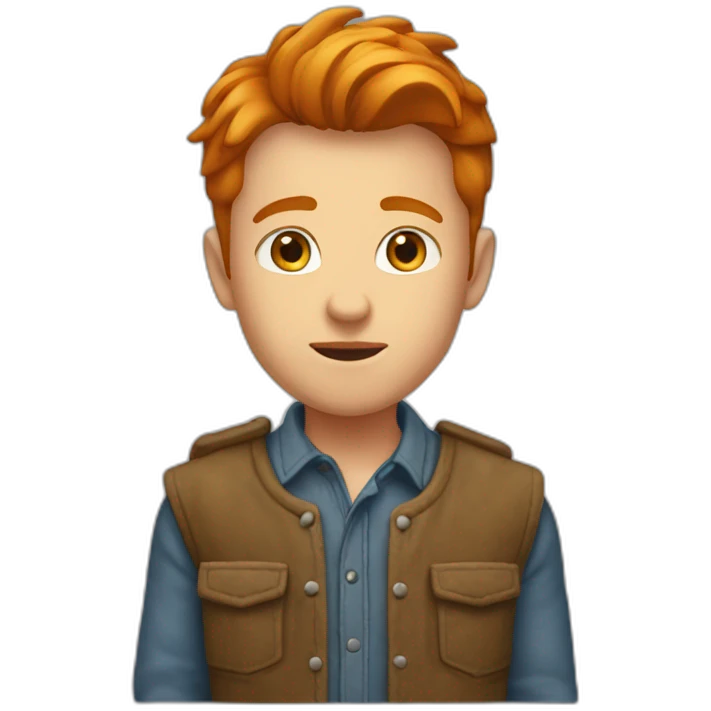 garçon roux avec un dégrader emoji