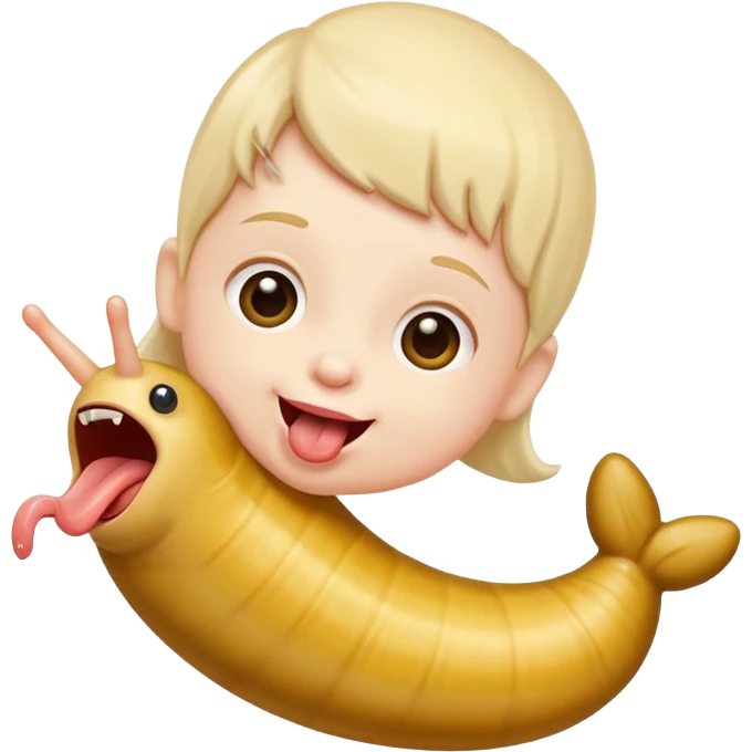 sticking out tongue like a slug toddler emoji