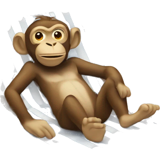 Monkey Sunbathing on the beach emoji