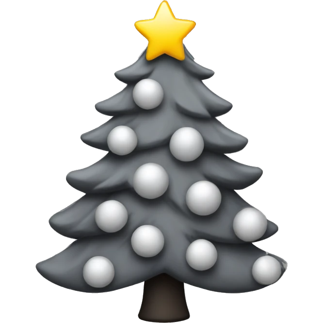 Black and gray Christmas tree emoji
