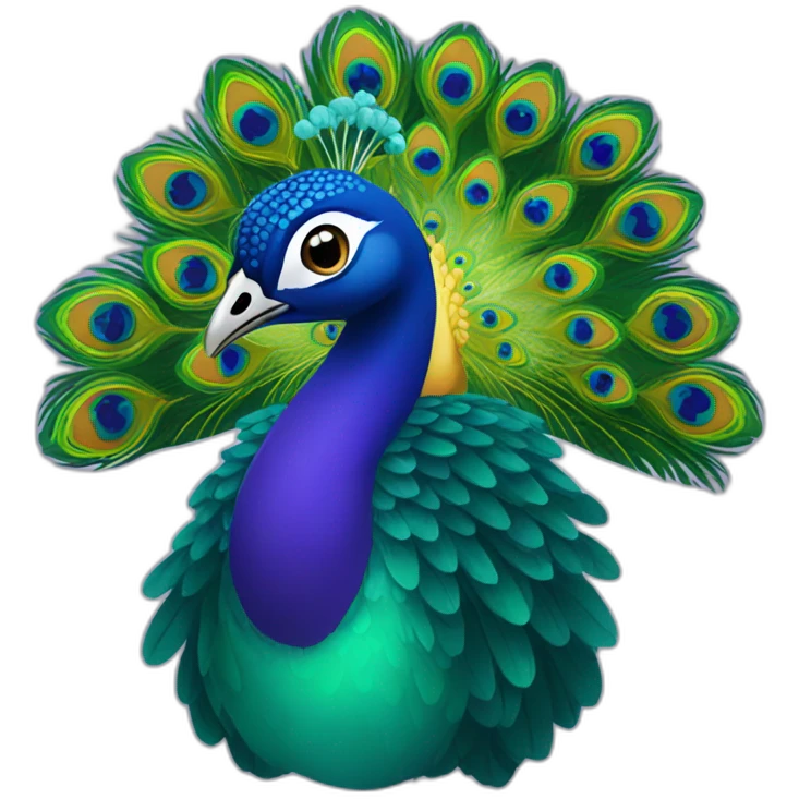 Peacock wearing gown emoji