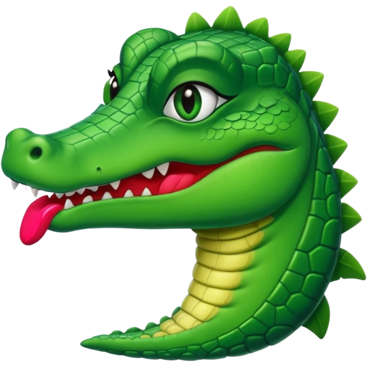 Gator wearing lipstick eyelashes emoji