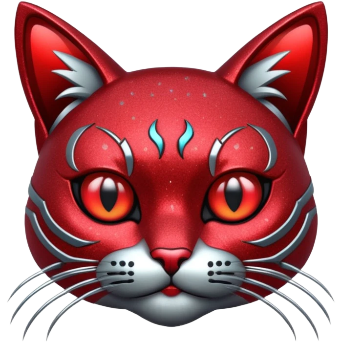 red glitter cyberpunk cat emoji