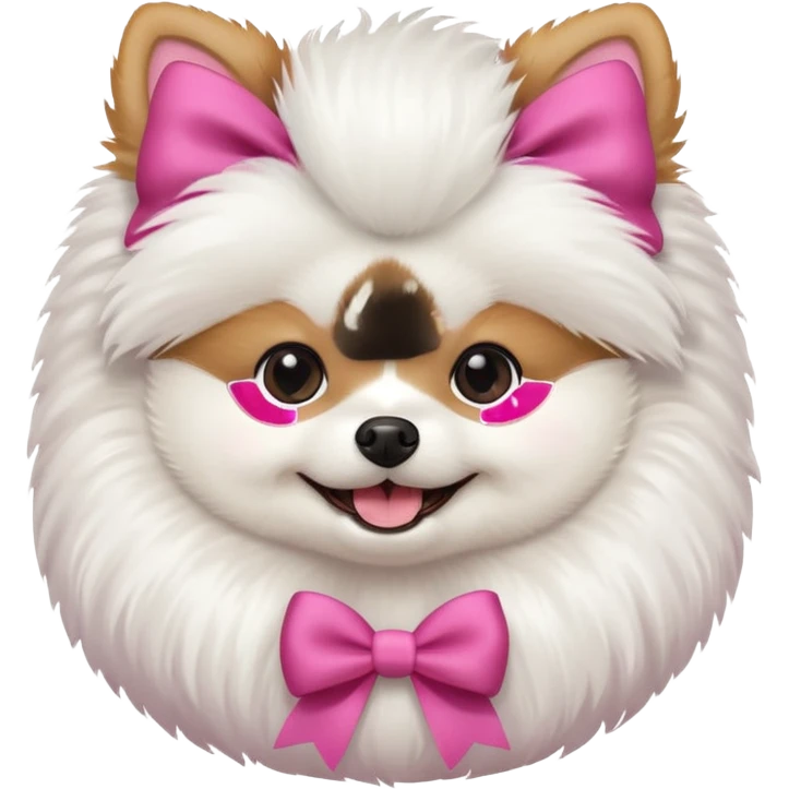 perrita pomeranea con moño rosa emoji