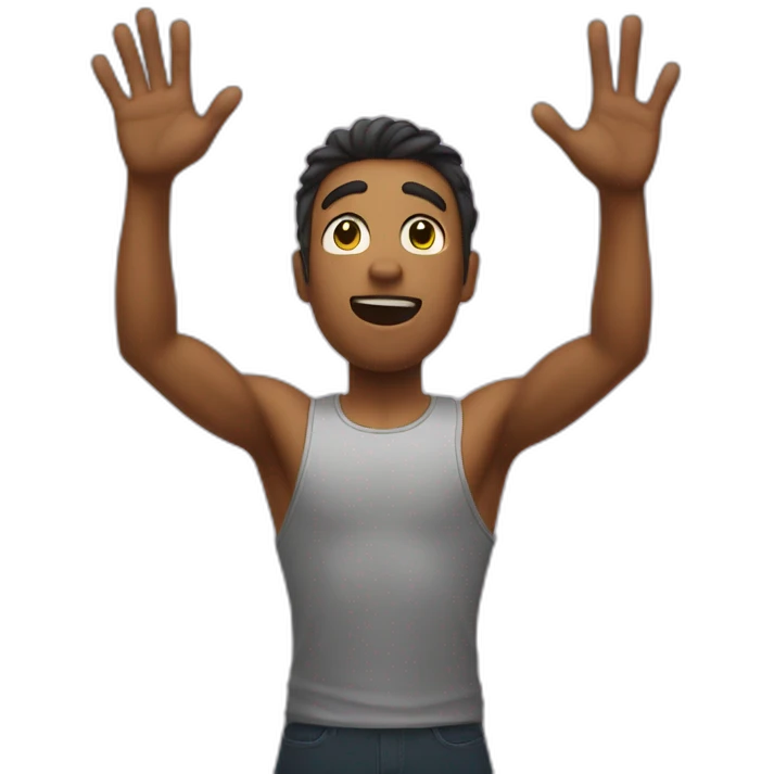 arms in the air summoning something emoji
