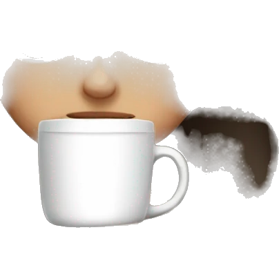 brunette girl wrapped in blanket drinking coffee emoji