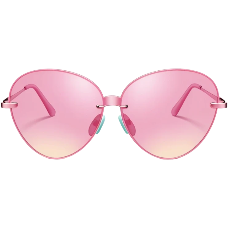 teardrop shaped pink frameless sunglasses, Y2K aesthetic, early 2000s style emoji