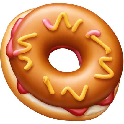 Hot dog impaling donut emoji