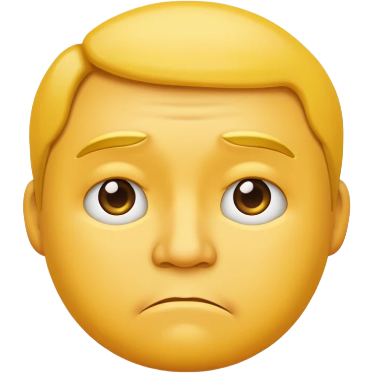 regular emoji but a tiny bit frowning and has a triple chin  emoji