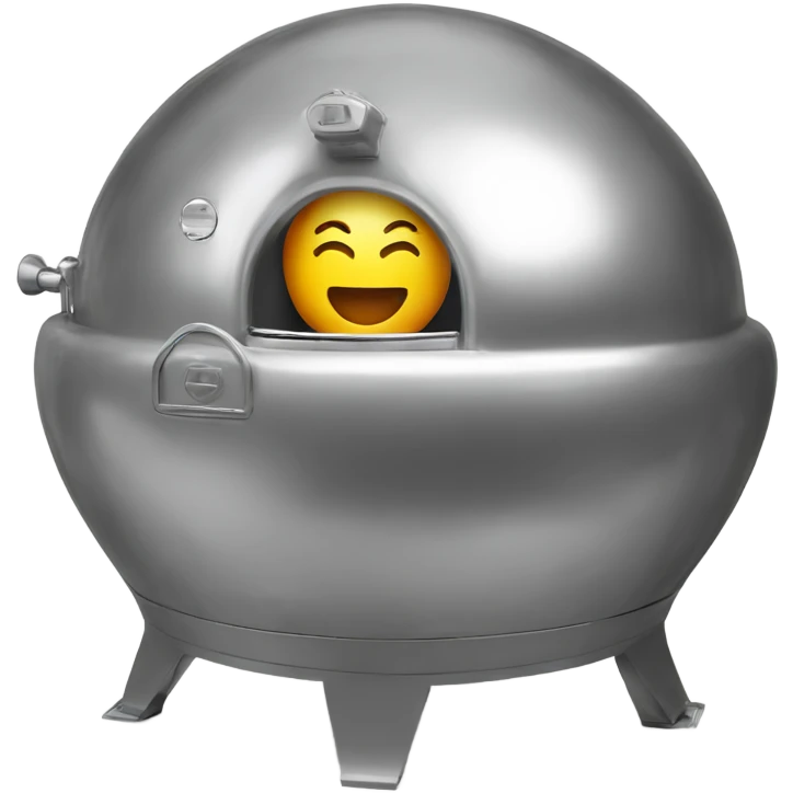 Vintage closed tanning chamber silver emoji
