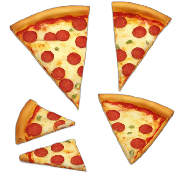 slice of pizza with smiling emoji instead of pepperoni slices emoji