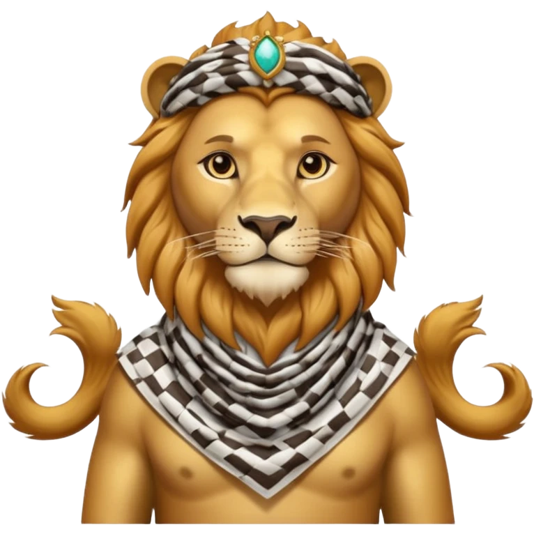 León con keffiyeh estilo rey árabe actual  emoji
