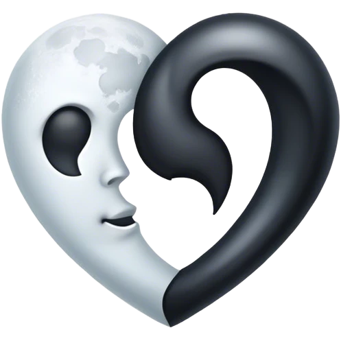 black heart with white moon emoji