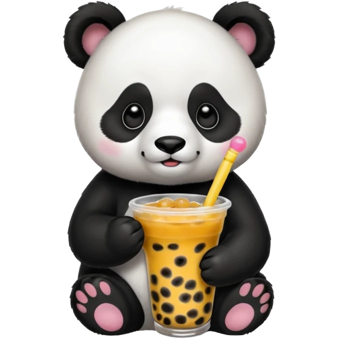 Panda drinking boba emoji