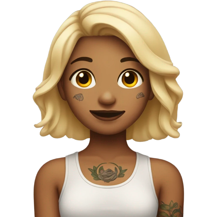 Girl with tattoos and nose piercing  emoji