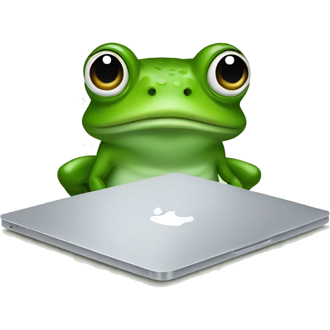 frog use macbook emoji